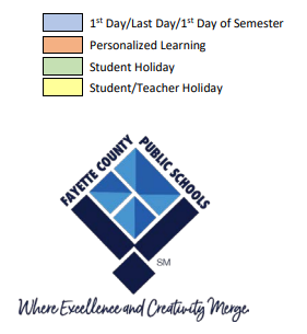 District School Academic Calendar Legend for Southern Middle School