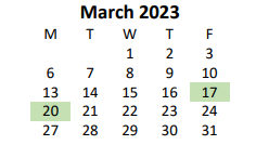 District School Academic Calendar for Sandy Creek High School for March 2023