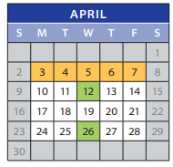 District School Academic Calendar for Employment Transition Program for April 2023