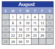 District School Academic Calendar for Overlake Hospital Medical Center for August 2022