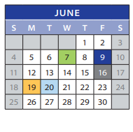 District School Academic Calendar for Merit School for June 2023