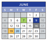 District School Academic Calendar for Employment Transition Program for June 2023