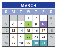 District School Academic Calendar for Sunnycrest Elementary School for March 2023