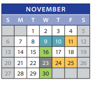 District School Academic Calendar for Twin Lakes Elementary School for November 2022