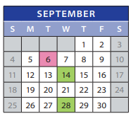District School Academic Calendar for Thomas Jefferson High School for September 2022