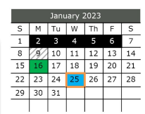District School Academic Calendar for Ferris J H for January 2023