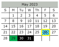 District School Academic Calendar for Ferris J H for May 2023