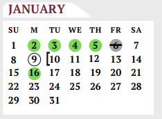 District School Academic Calendar for Floresville Pri for January 2023
