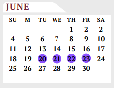 District School Academic Calendar for Early Childhood Ctr for June 2023
