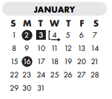 District School Academic Calendar for Flour Bluff Primary for January 2023