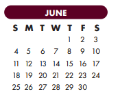 District School Academic Calendar for Nueces Co J J A E P for June 2023