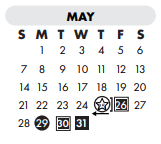 District School Academic Calendar for Early Childhood Center for May 2023