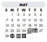 District School Academic Calendar for Nueces Co J J A E P for May 2023