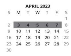 District School Academic Calendar for W D Osborne Elementary School for April 2023