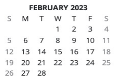 District School Academic Calendar for J M Stumbo Elementary School for February 2023