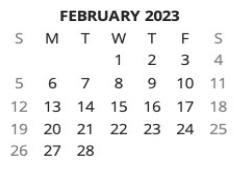 District School Academic Calendar for Johnson Elementary for February 2023