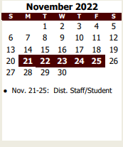 District School Academic Calendar for Kathryn Wolfe Criswell Elementary for November 2022