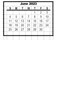 District School Academic Calendar for Mineral Springs Elementary for June 2023