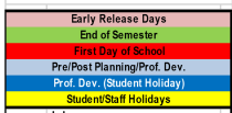 District School Academic Calendar Legend for Mineral Springs Elementary