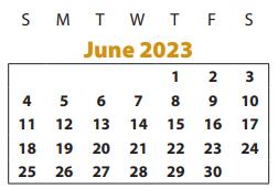 District School Academic Calendar for Sienna Crossing Elementary for June 2023