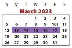 District School Academic Calendar for Barbara Jordan Elementary for March 2023