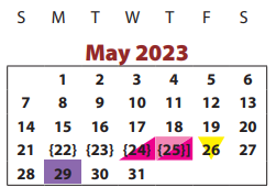 District School Academic Calendar for Colony Meadows Elementary School for May 2023