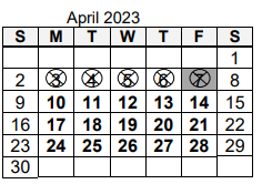 District School Academic Calendar for Francis M Price Elem Sch for April 2023