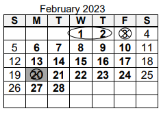 District School Academic Calendar for Harrison Hill Elementary Sch for February 2023