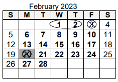 District School Academic Calendar for Jeff H Towles Intermediate School for February 2023