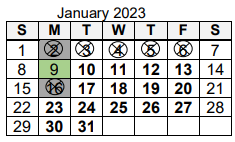 District School Academic Calendar for Northwood Middle School for January 2023