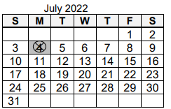 District School Academic Calendar for South Side High School for July 2022