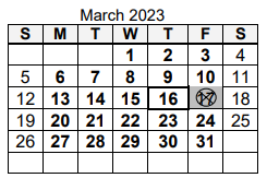 District School Academic Calendar for Francis M Price Elem Sch for March 2023