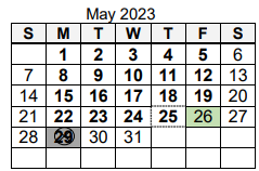 District School Academic Calendar for J Wilbur Haley Elementary Sch for May 2023