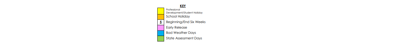 District School Academic Calendar Key for Fredericksburg Primary School