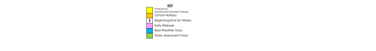 District School Academic Calendar Key for Alter Sch