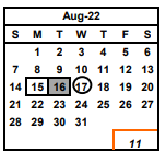 District School Academic Calendar for Chadbourne (joshua) Elementary for August 2022
