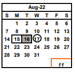 District School Academic Calendar for Oliveira Elementary for August 2022