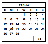 District School Academic Calendar for Weibel (fred E.) Elementary for February 2023