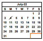 District School Academic Calendar for Irvington High for July 2022