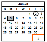 District School Academic Calendar for Millard (steven) Elementary for June 2023
