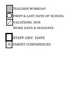 District School Academic Calendar Legend for Chadbourne (joshua) Elementary