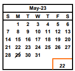 District School Academic Calendar for Hirsch (O. N.) Elementary for May 2023
