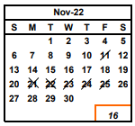 District School Academic Calendar for Chadbourne (joshua) Elementary for November 2022