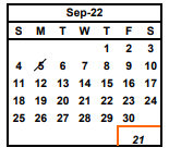 District School Academic Calendar for Glenmoor Elementary for September 2022