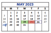 District School Academic Calendar for Bennett Elementary for May 2023