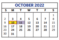 District School Academic Calendar for Crestview Elementary for October 2022