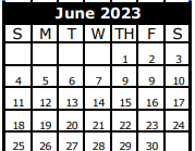 District School Academic Calendar for Zue S Bales Int for June 2023
