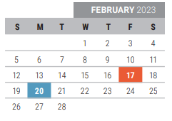 District School Academic Calendar for Mooneyham Elementary for February 2023