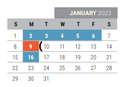 District School Academic Calendar for Frisco High School for January 2023