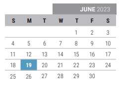 District School Academic Calendar for Pink Elementary for June 2023